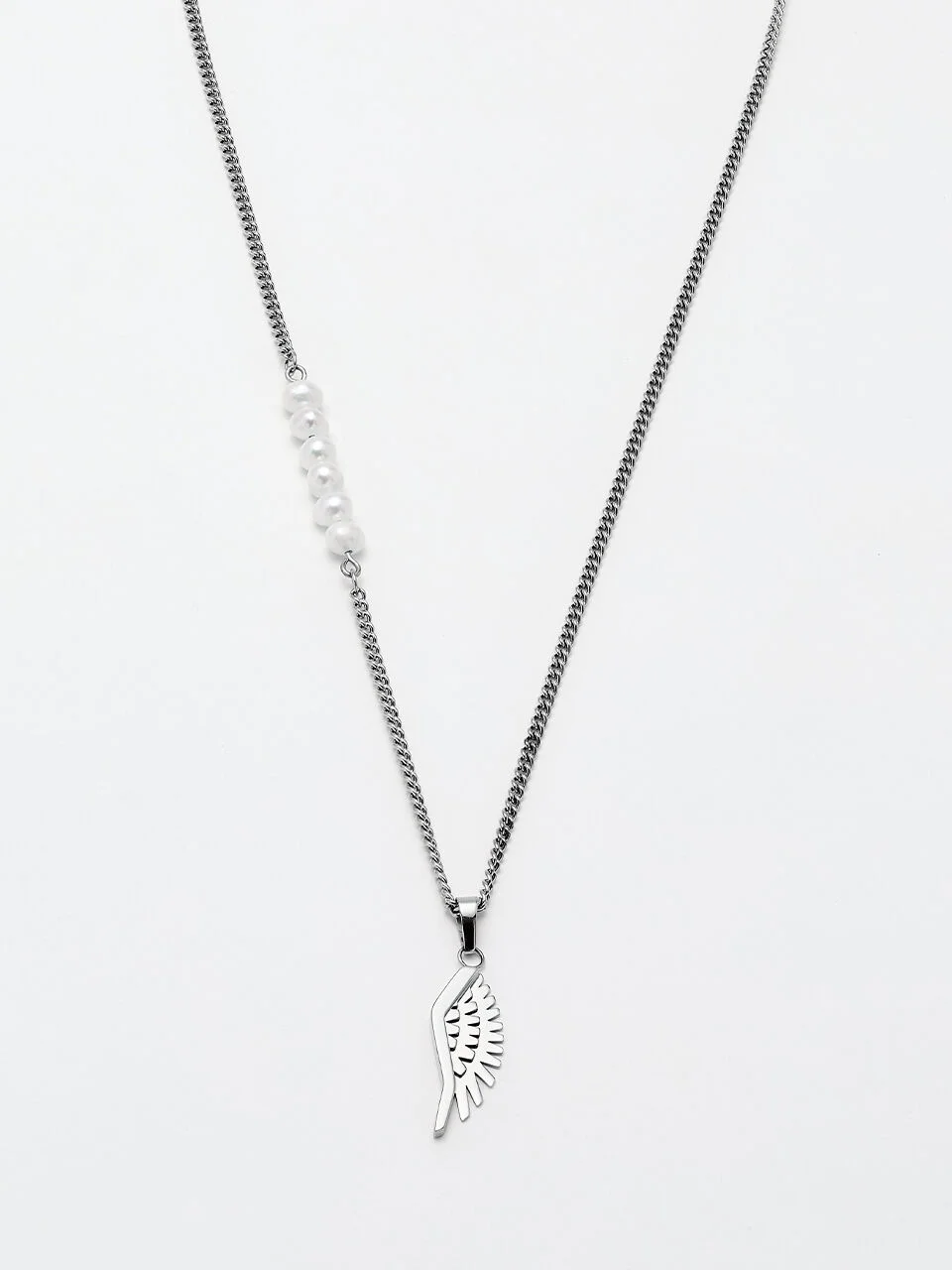 DUALITY ROBOT WING NECKLACE SILVER