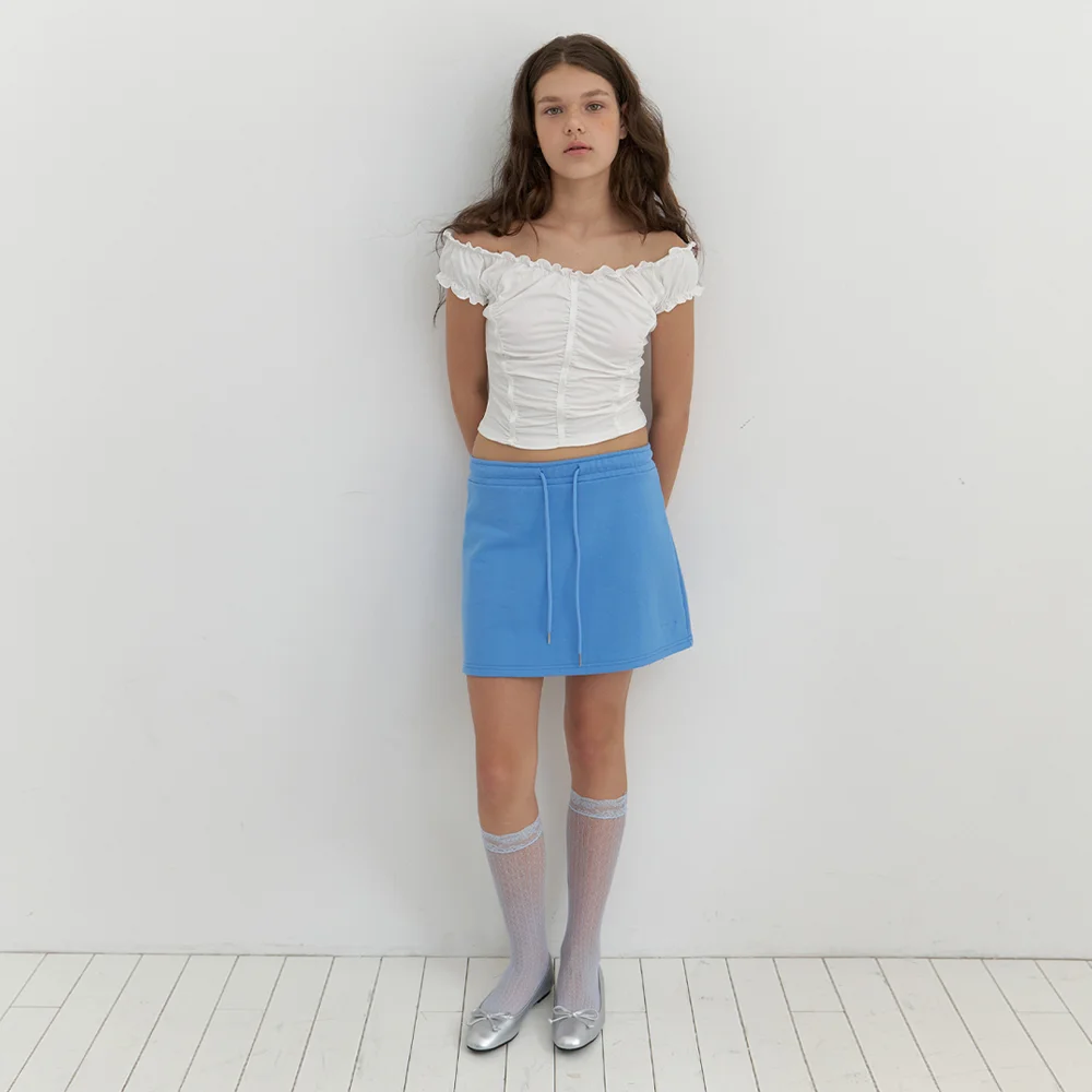 easy sweat skirt - sky blue