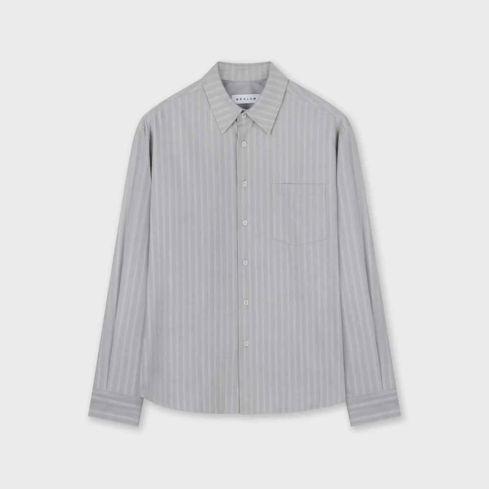 RELAXED STRIPE SHIRT GREY