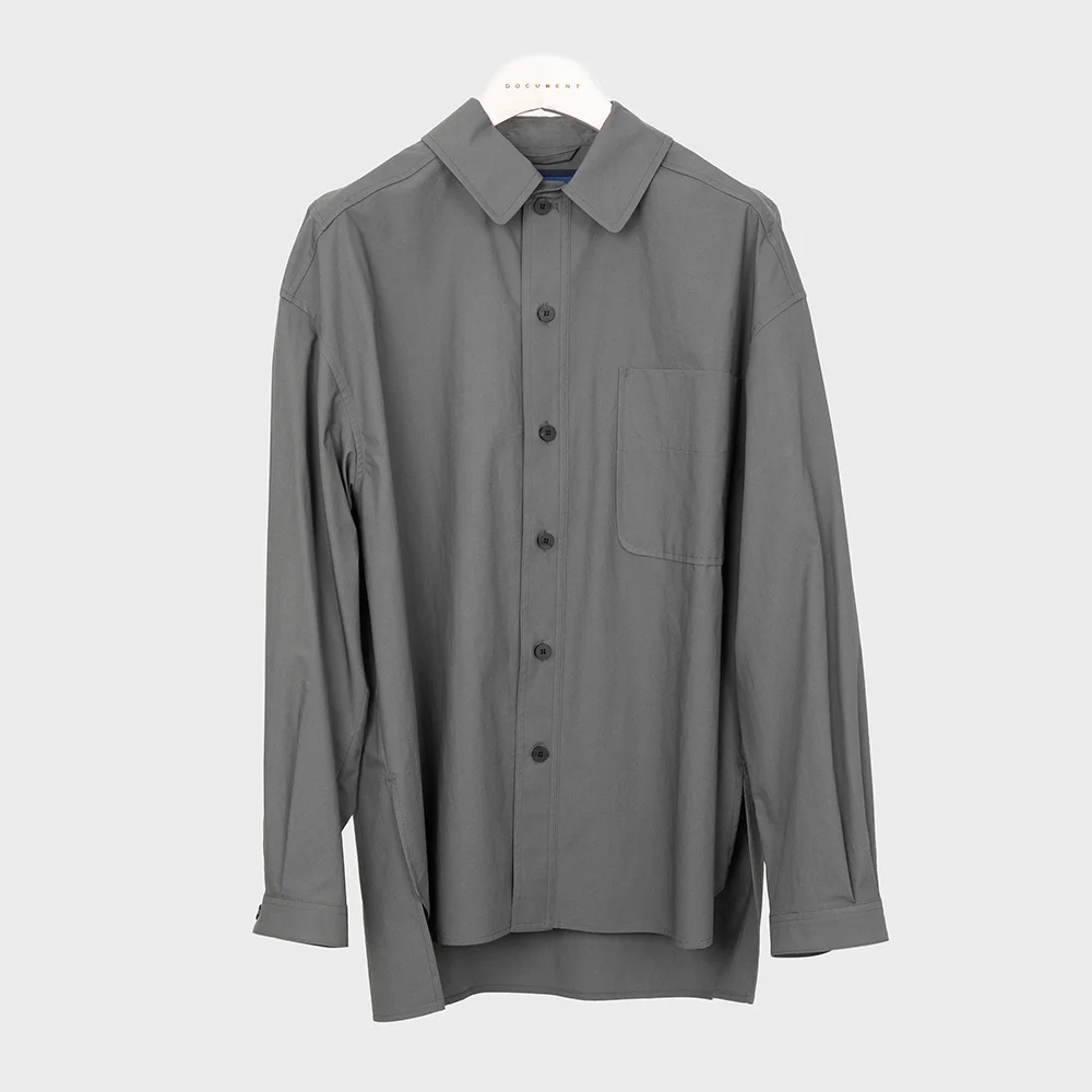 ORGANIC COTTON SET UP SHIRT_GREY