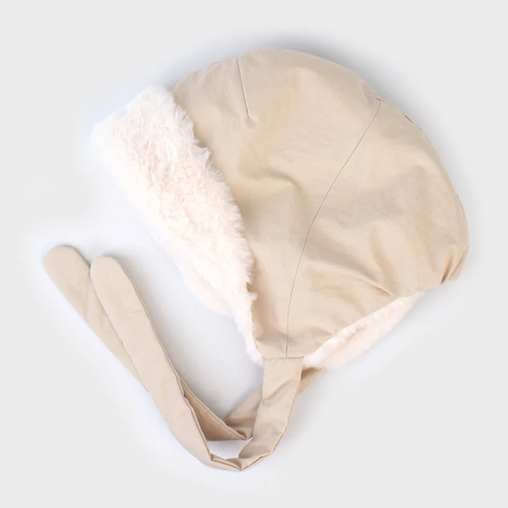 Poly Fur Beige Bonnet Hat Bonnet Hat
