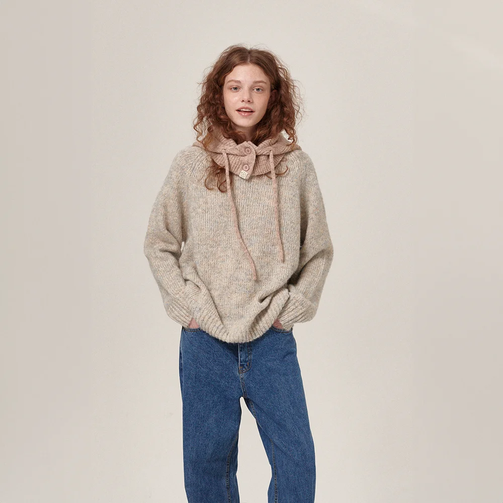 Wavt Wool Round Knit Beige