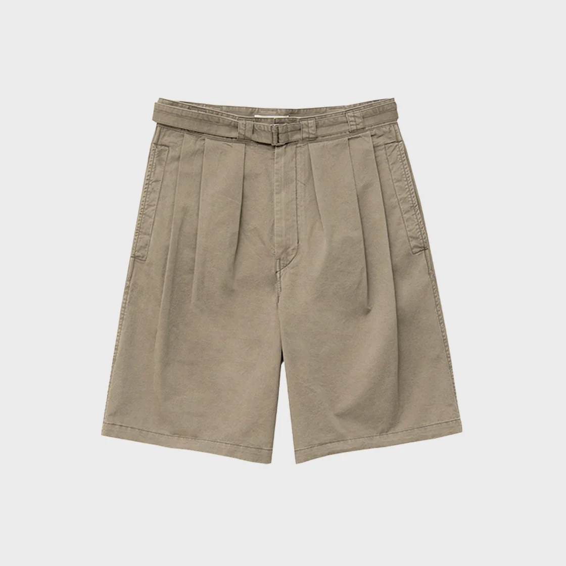 Belted Half Pants, Dark Beige
