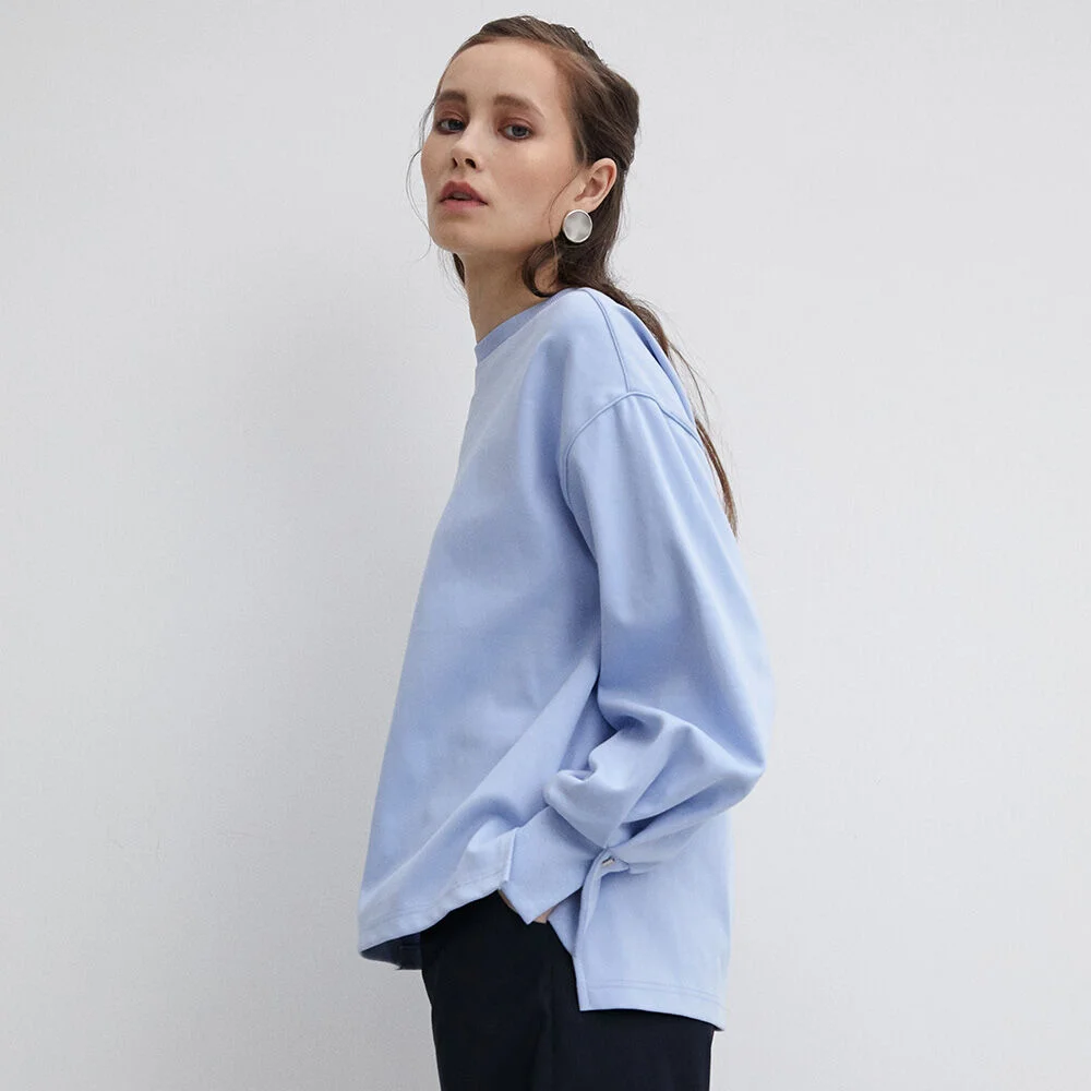 003 Puff Pin Tuck Sweatshirt - Light Blue