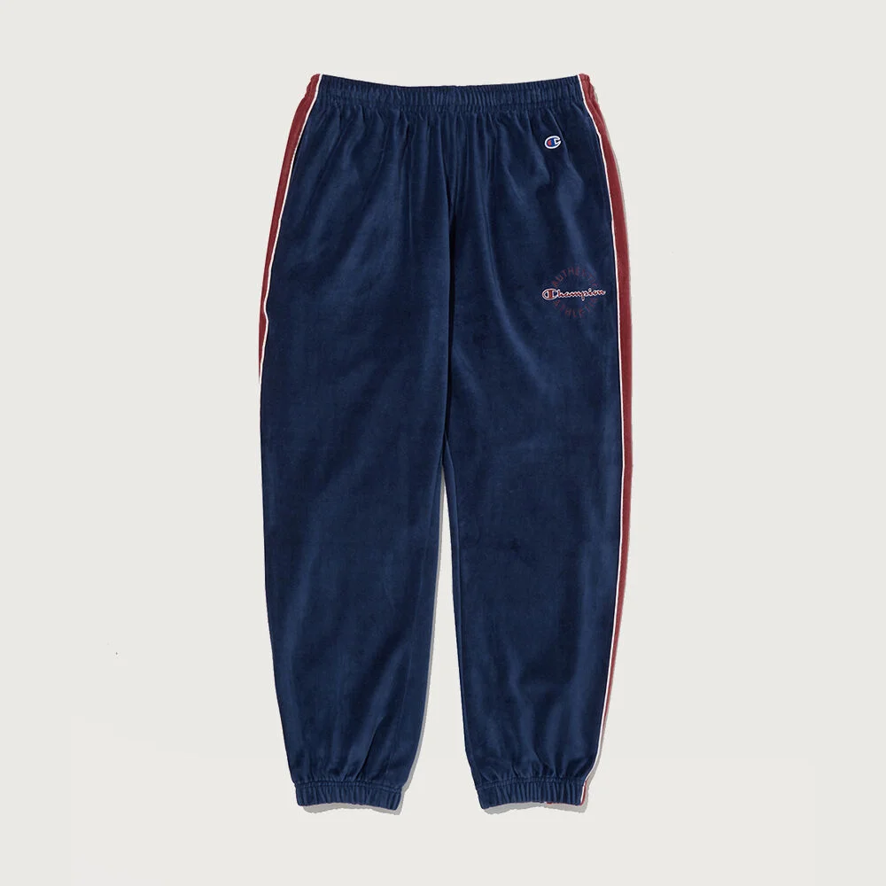 手寫字體 標誌 絲絨 慢跑褲 褲子 Normal Navy