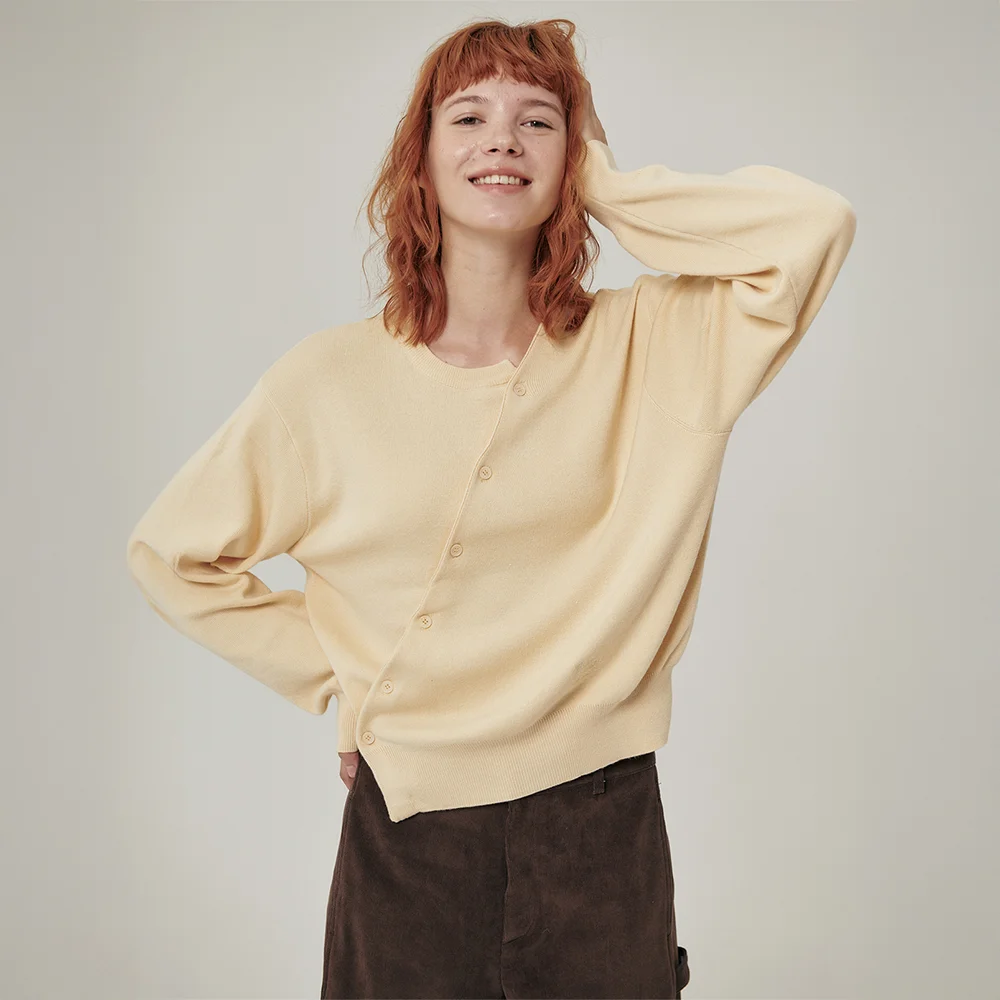 Floa Unbalanced Cardigan Butter