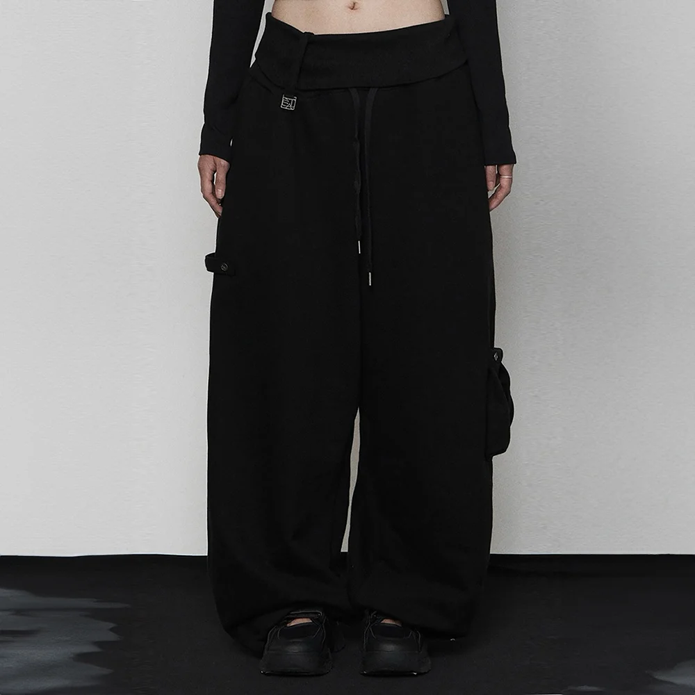 Rib Terry Pocket Sweat Pants (BLACK)