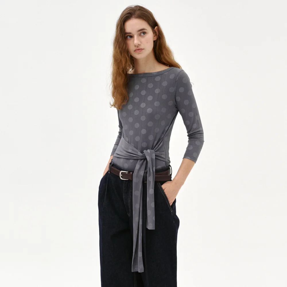 Dot Layered Top_grey