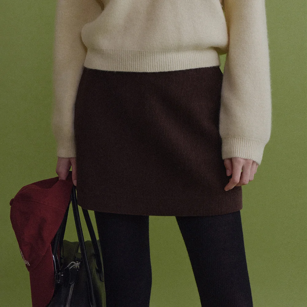 Caen Corduroy Pantskirt (Cocoa)