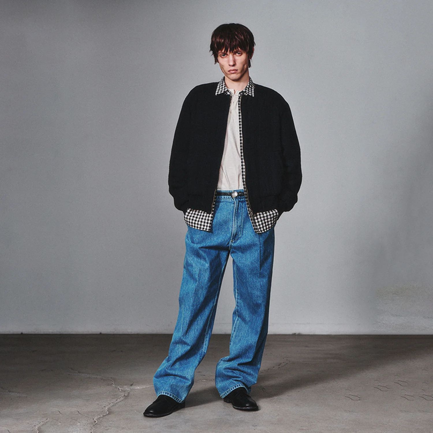 Non Collar Blouson_Faded Black