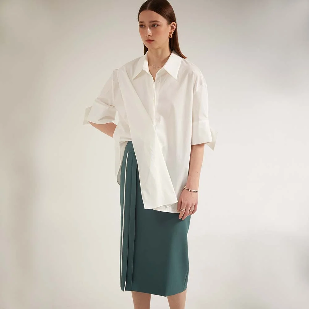 Midi Slit Skirt_Green
