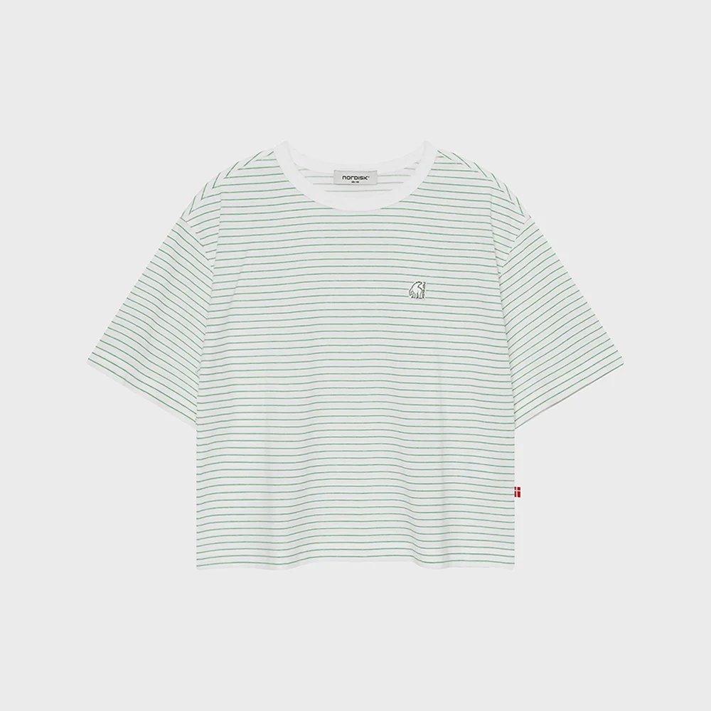 條紋 短袖 T恤 - W_Light Green_OWM26234G7