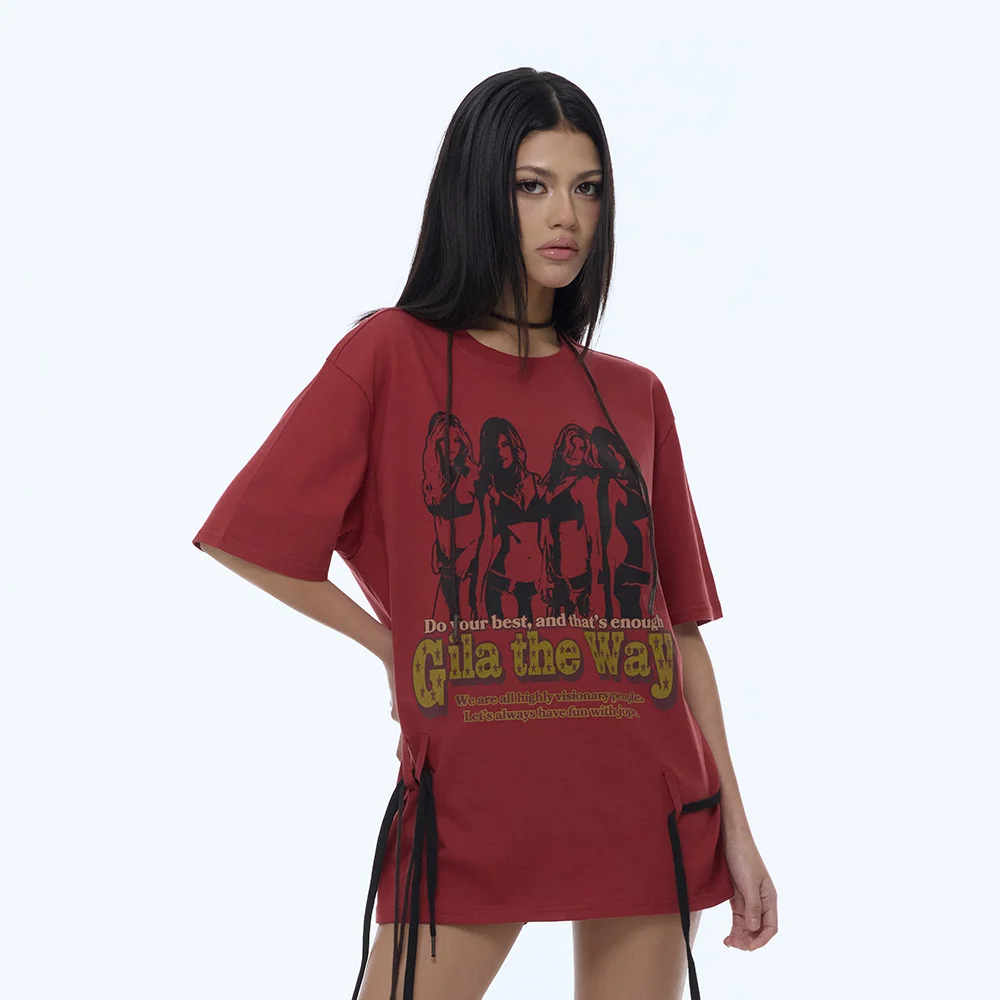 GILA GIRLS OVERSIZE T-SHIRTS_RED