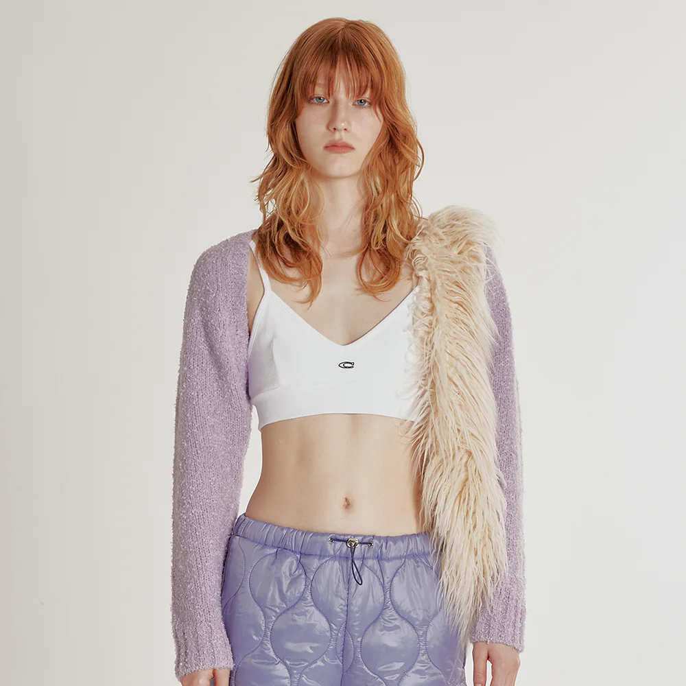 KNIT BOLERO CARDIGAN_PURPLE