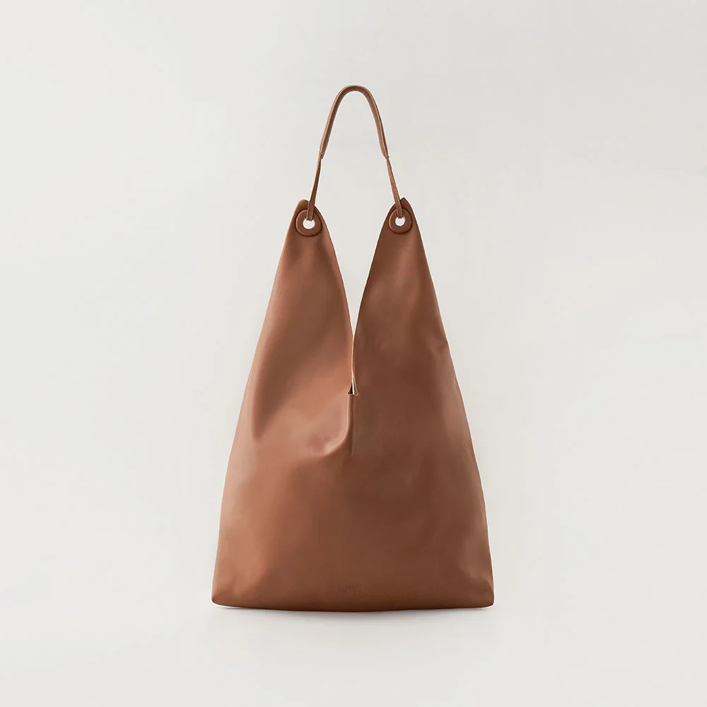 Leather Hobo Bag(Camel)