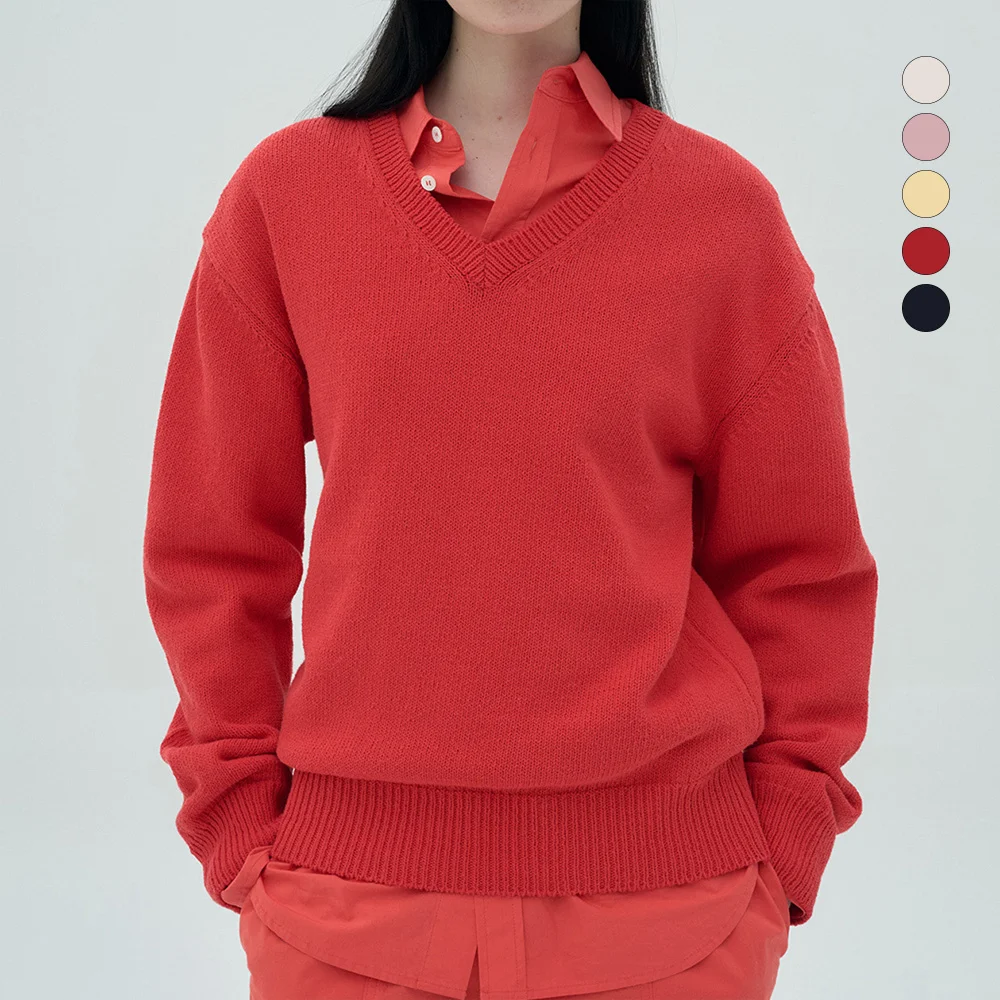 Cotton V Neck Knit_5 color
