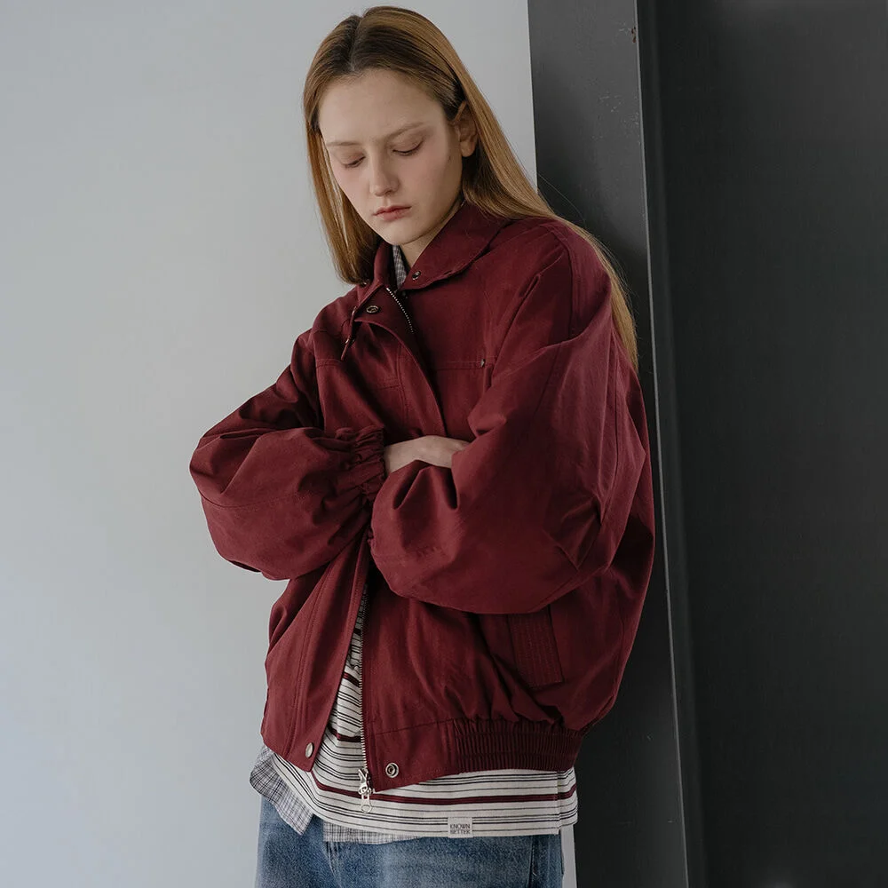 Dusty cotton blouson jumper _Burgundy