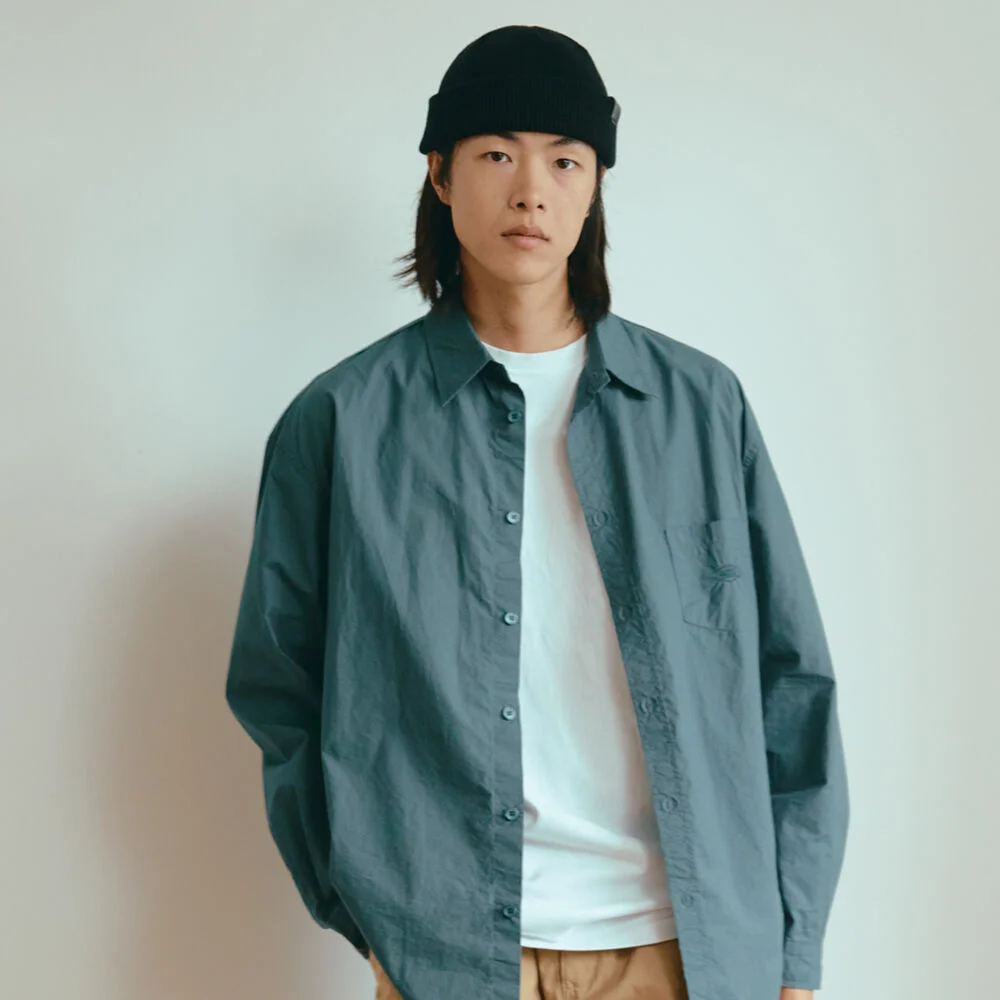 RELAXED COTTON SHIRT (DEEP LAKE)