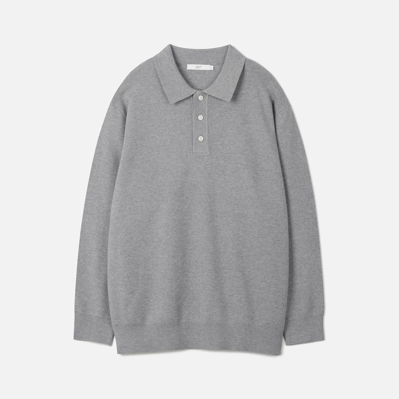 POLO COLLAR SWEATER MELANGE GRAY (247)