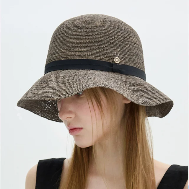 Minette Straw Hat - Grey