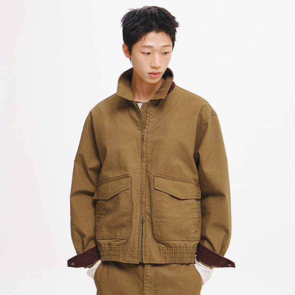 UNISEX 大口袋 帆布 短身外套_BROWN / GF3UJP002