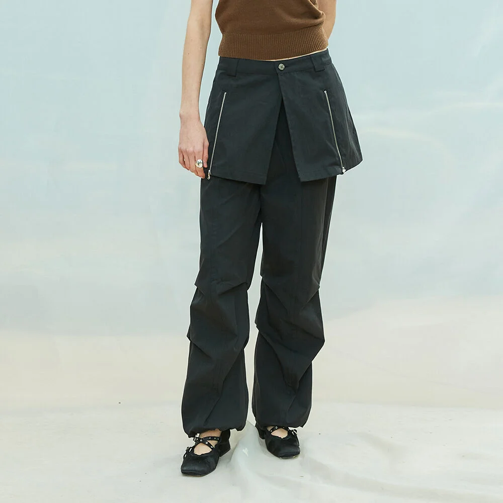 L9 PARACHUTE SKIRT PANTS(BLACK)
