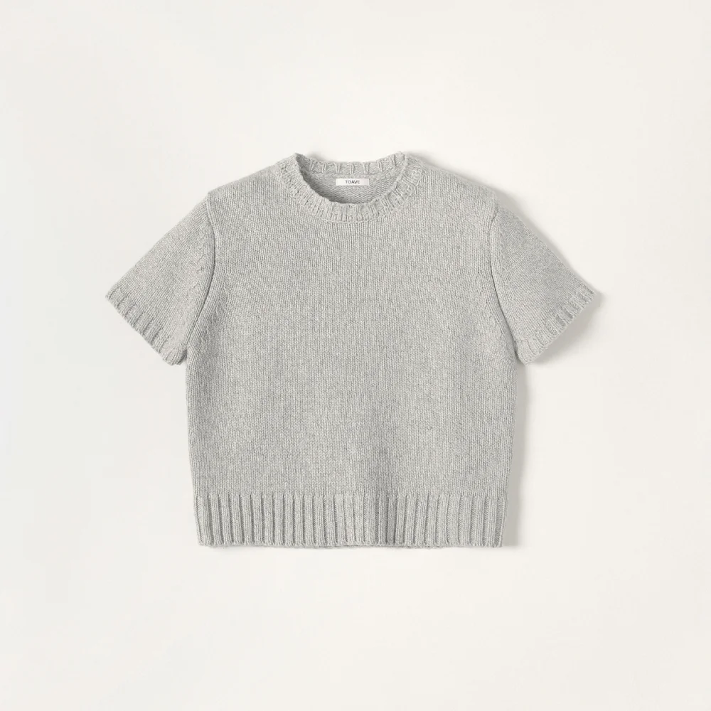 Blend Wool Half Sleeve Knit (Light gray)