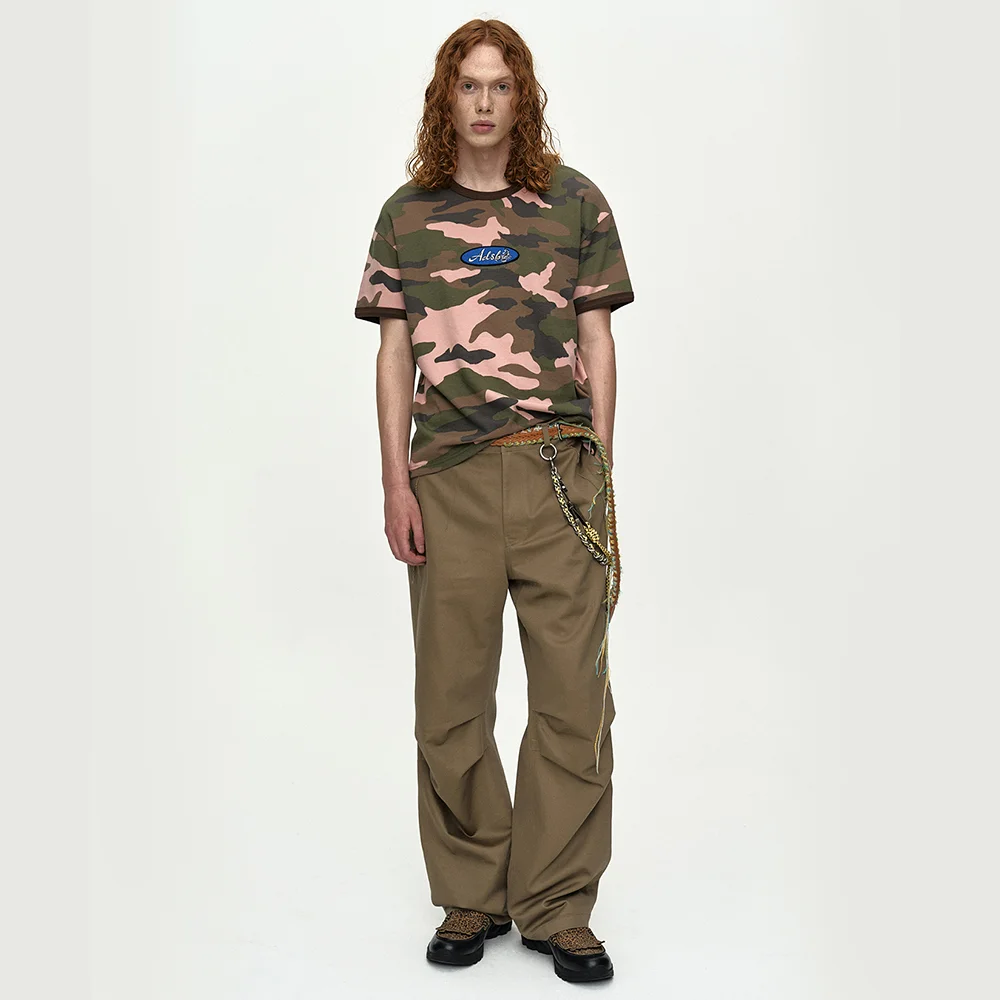 (ESSENTIAL) CAMOUFLAGE RINGER T-SHIRT atb1461m(PINK CAMOUFLAGE)