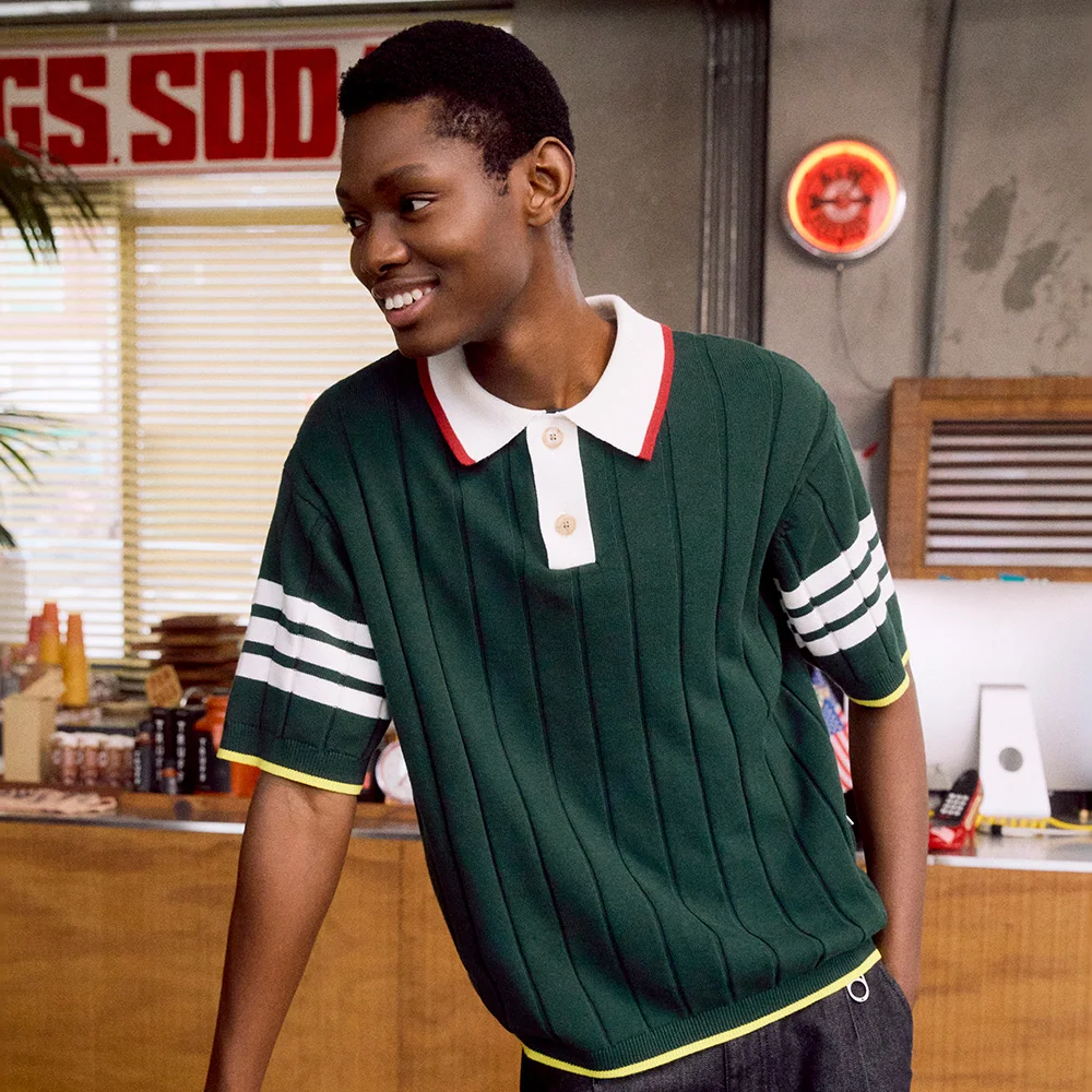 Preppy Ribbed Sweater (COURT GREEN)