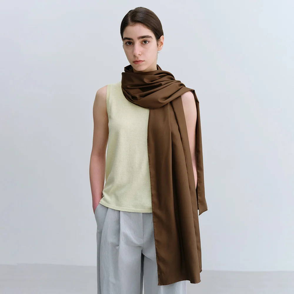 Classic Silk Scarf in Brown