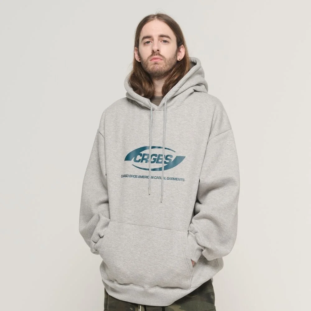 OVER BOX LOGO OVER HOOD T-SHIRT (GRAY/GREEN)