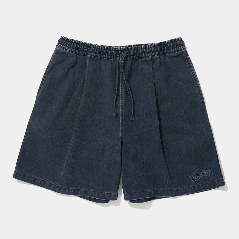 TAIL LOGO PINTUCK WASHED TWILL SHORTS PANTS_NAVY