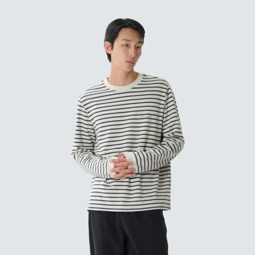條紋 長袖 T恤 Vintage Blue (S26FMFTL12)