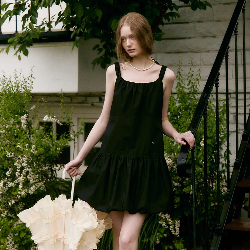 BALLOON MINI DRESS (moat black)