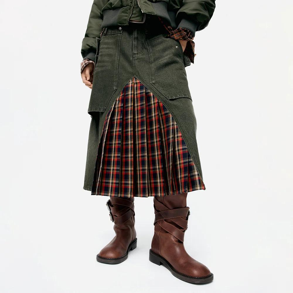 RAPTOR LAYERED PLEATS SKIRT apa860w(WASHED GREEN)