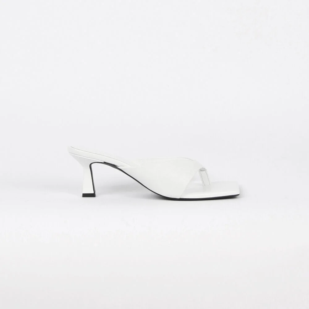 Nadia Flip-Flop Leather Heel White