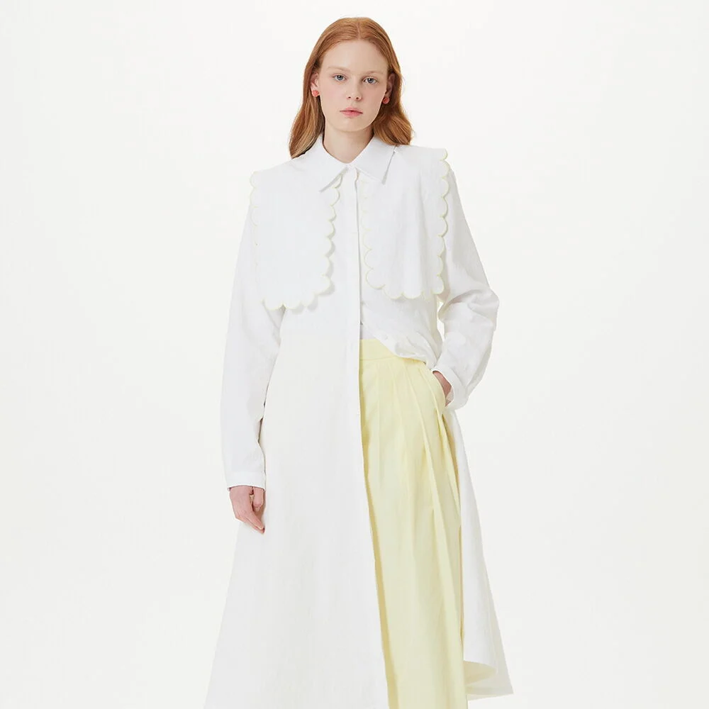 ROUND CUT BELT DRESS(IVORY)
