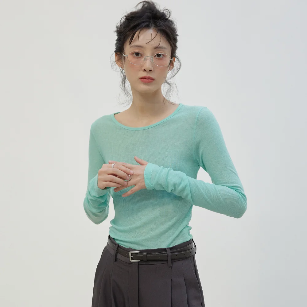 LAYERD SHEER TENCEL TOP MINT GREEN