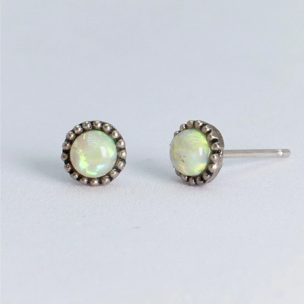 HR 158E_Green Opal Earring (Silver 925)