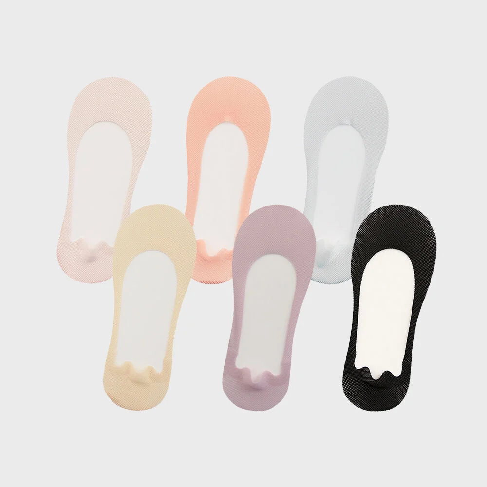 Lulu 女裝 素色 網布 夏季 船型襪 矽膠 Fake Socks