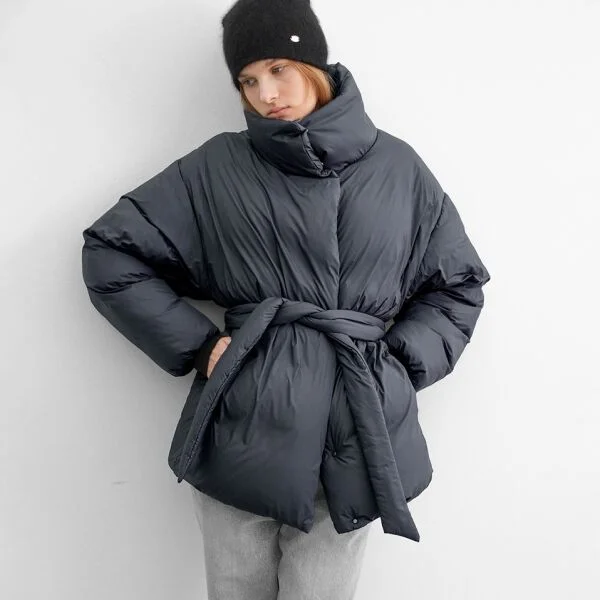 (JP-579)REFINED BELTED DOWN JUMPER S