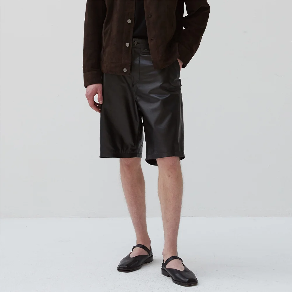 Nappa Lambskin Bermuda Pants_Black