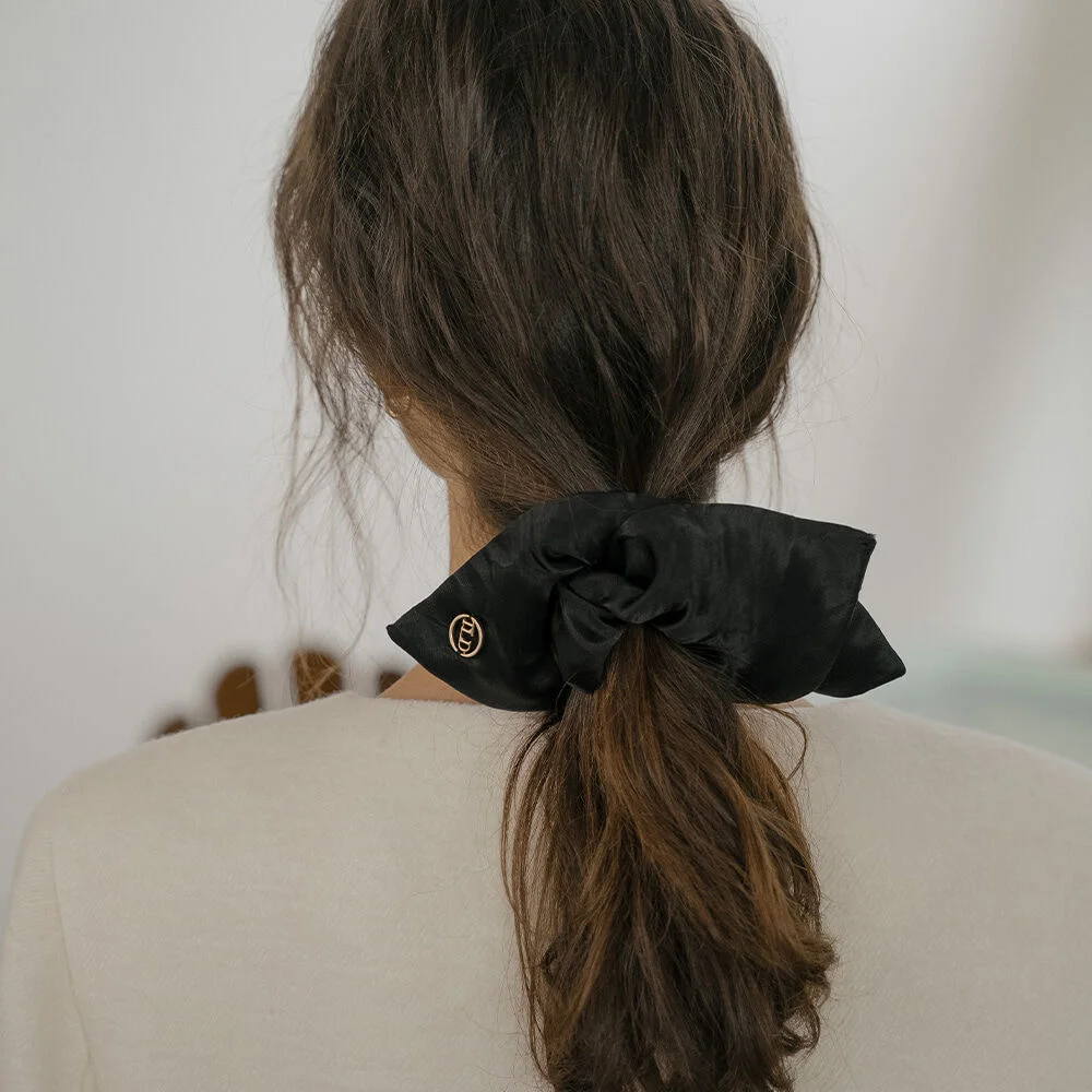 Silk square scrunchy _2color
