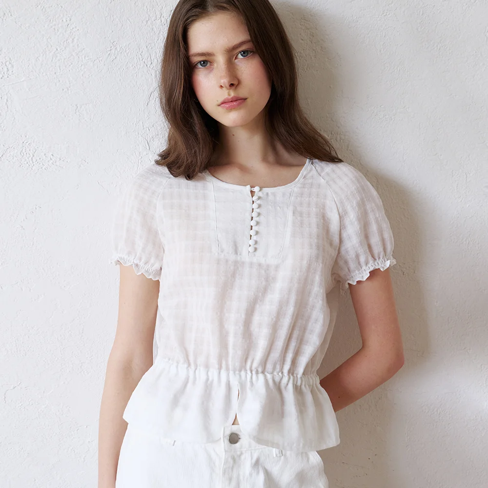 round raglan blouse (white) orc 6053