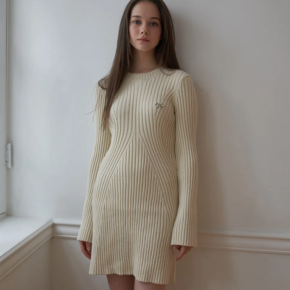 Rib Mini Knit Dress (2color)