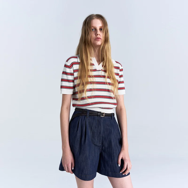 W RAW DENIM SHORTS - DARK NAVY