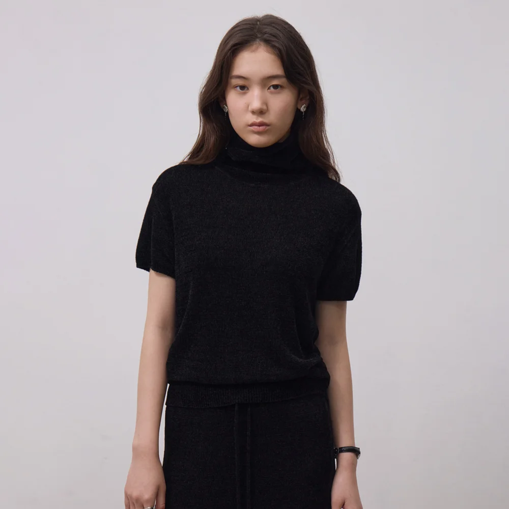 NOVE MOCK NECK KNIT (BLACK)
