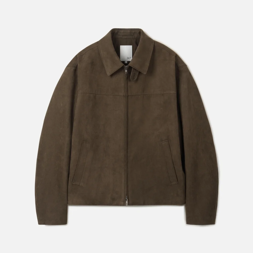 SUEDE CROP JACKET DARK BROWN (247)