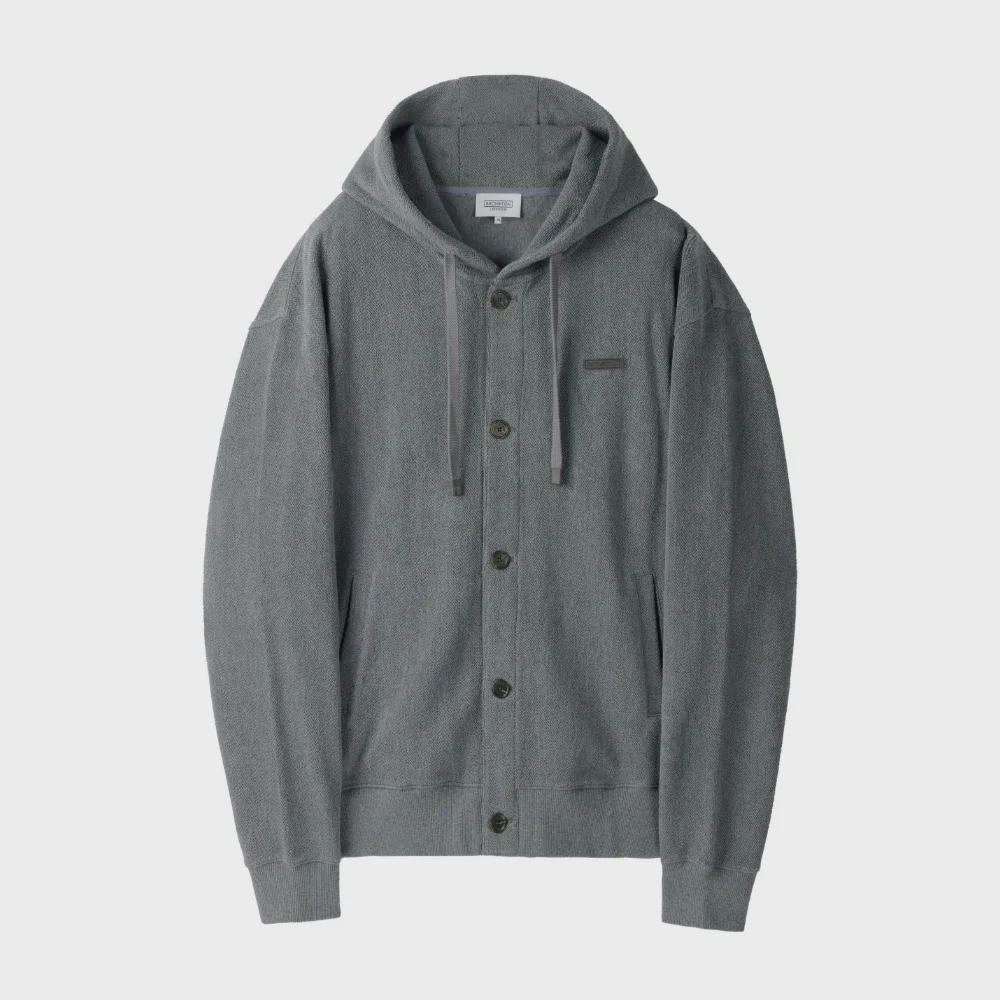 HERRINGBONE HOOD - M/GREY (P254UFT480)