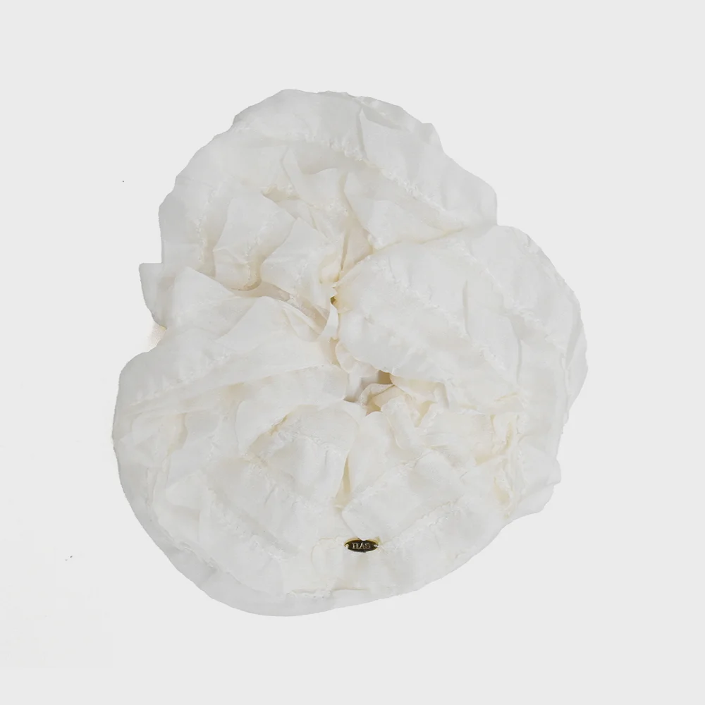 HSU008 Oversized ruffled lace scrunchie